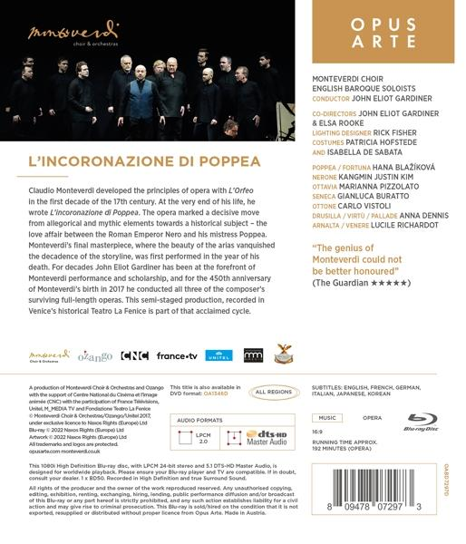Bla POPPEA Choir/+ L\'INCORONAZIONE DI (Blu-ray) - iková/Kim/Gardiner/Monteverdi -