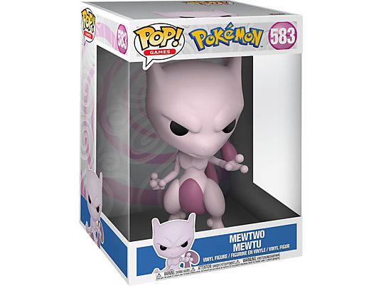 FUNKO POP! Games: Pokémon - Mewtu (Jumbo-sized POP!) - Figurine de collection (Rose/bordeaux/noir)