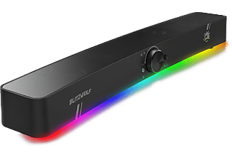 BLITZWOLF BW-GS3 sztereó hangszóró, RGB, 3,5 mm jack + USB tápellátás, fekete (SKUG45935)