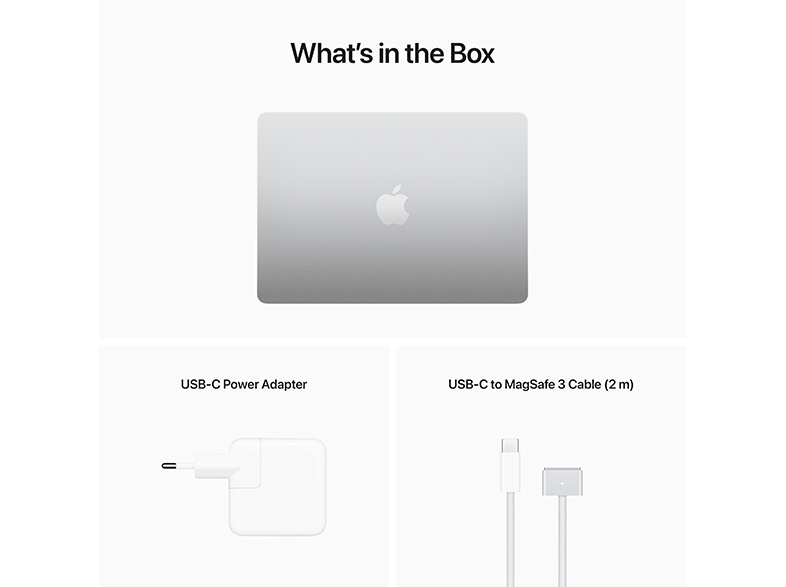 APPLE MacBook Air 2022 13,6" Liquid Retina ezüst Apple M2(8C/8C)/8GB/256GB (mlxy3mg/a)