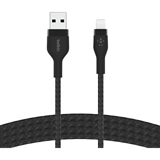 BELKIN BoostCharge USB-A-naar-Lightning Gevlochten Siliconen 1 m Zwart