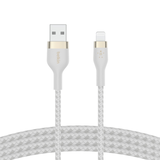 Belkin Boost Charge USB-A to Lightning Braided Silicone Cable 1m White