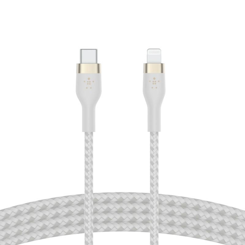 Belkin BoostCharge USB-C to Lightning Braided Silicone Cable 1m White