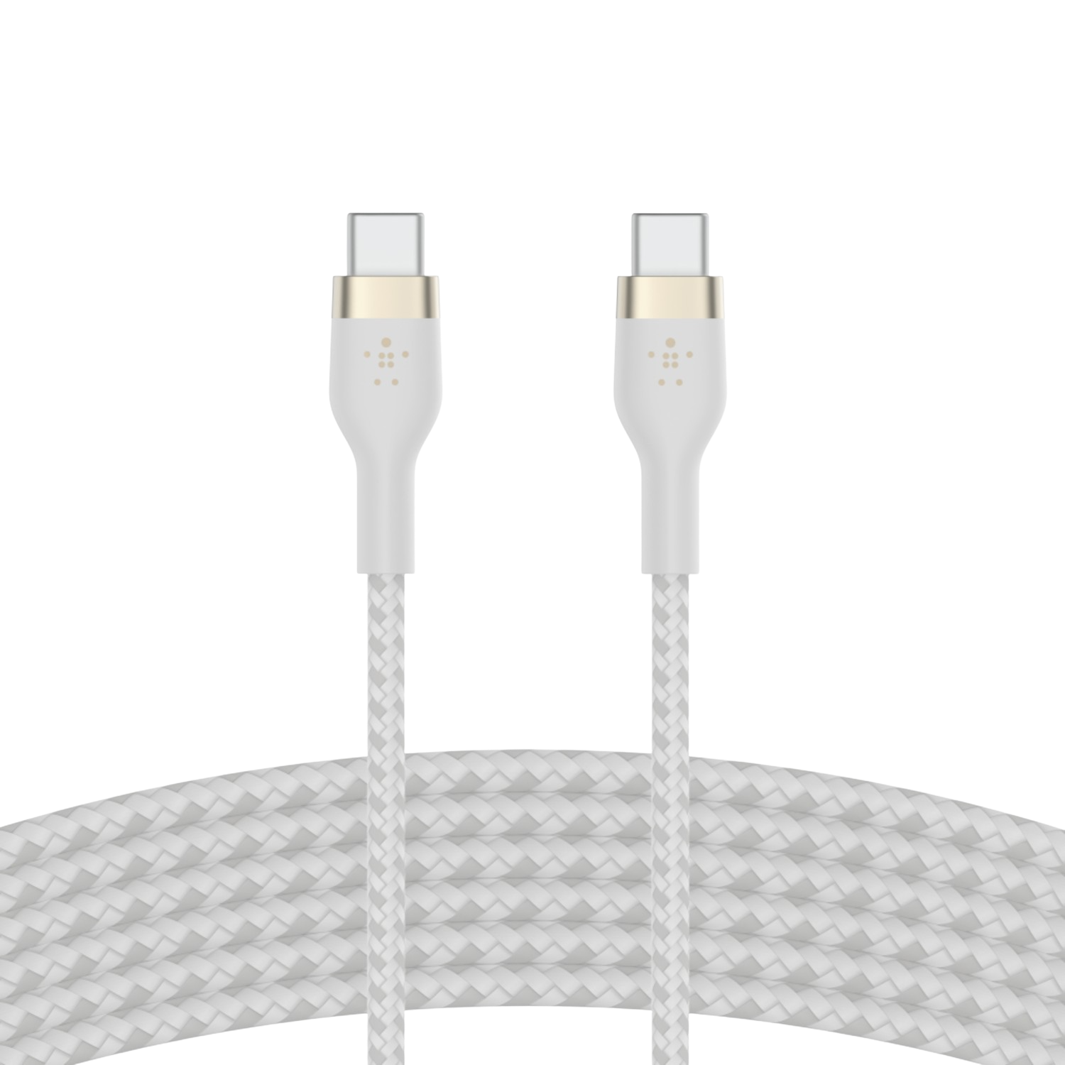 Belkin Boostcharge Usb-c-naar-usb-c 2.0 Gevlochten Siliconen 3 M Wit