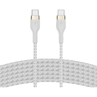 MediaMarkt BELKIN USB‑C naar USB‑C Oplaadkabel – Pro Flex (gevlochten siliconen) (USB 2.0, 3m, Wit) aanbieding