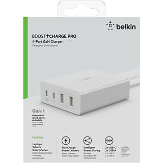 BELKIN 108W 4-Ports USB GaN Desktop Charger (Dual C and Dual A)