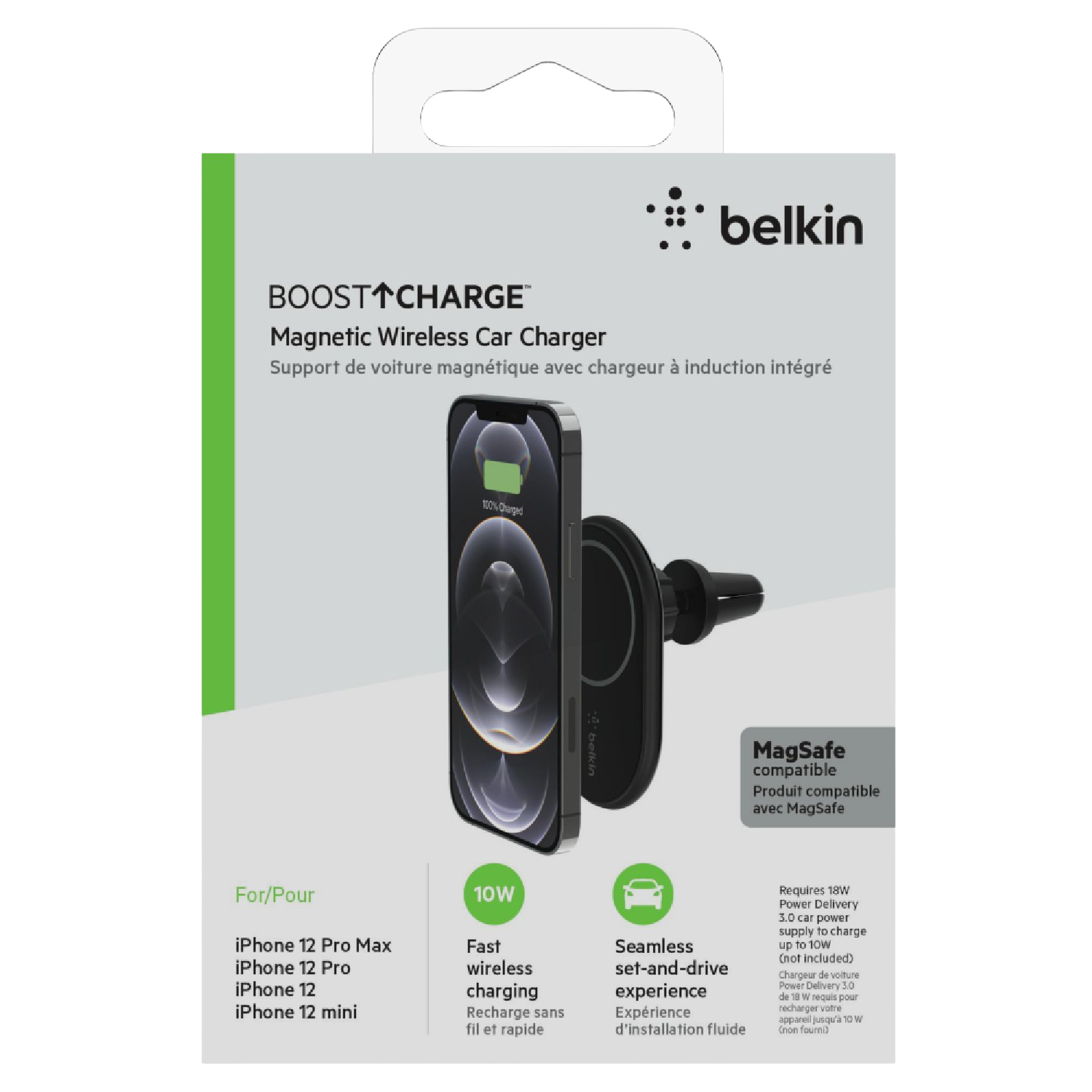 Belkin Magnetische Draadloze Autohouder (ventilatierooster) ' Zwart (zonder Autolader)