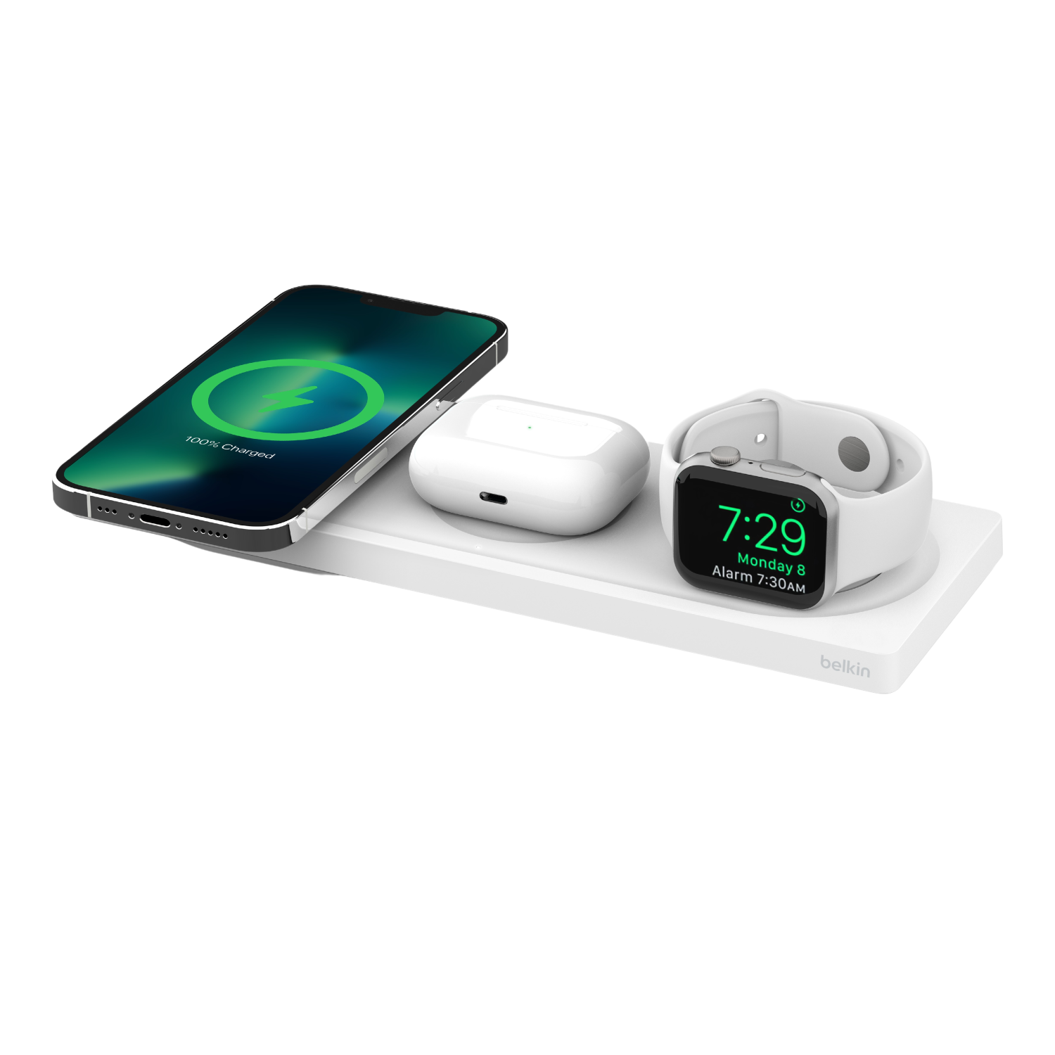 BELKIN BoostCharge Pro 3-in-1 Wireless Charging Pad MagSafe Wit afbeelding