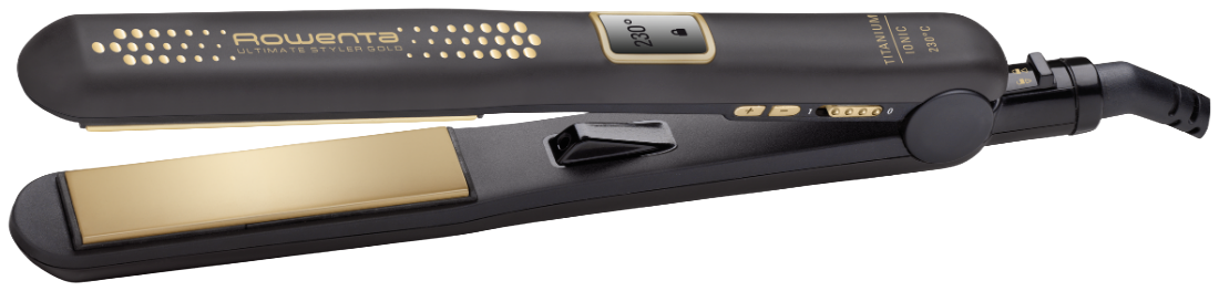 Plancha de pelo - Rowenta SF6021 Ultimate Gold Revestimiento cerámico titanium, Temperatura