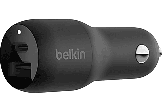 BELKIN Dual Autolader 37W - 25W USB-C PD PPS + 12W USB-A