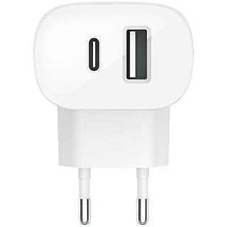 BELKIN Dual Wandlader 37W - 25W USB-C PD PPS + 12W USB-A