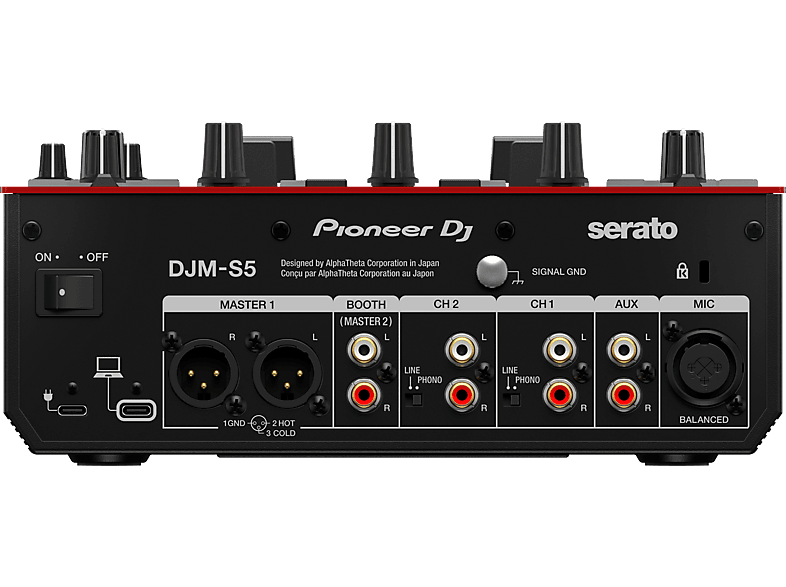 Pioneer DJ DJM-S5 2-Kanal DJ-Mixer im Scratch-Style (glänzend rot) — Foto 3 von 4