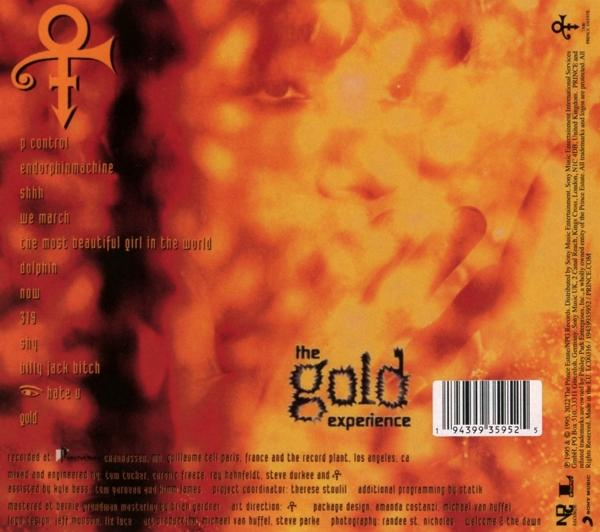 CD-Rückseite. Text und Logo eines Golden Experience Albums.