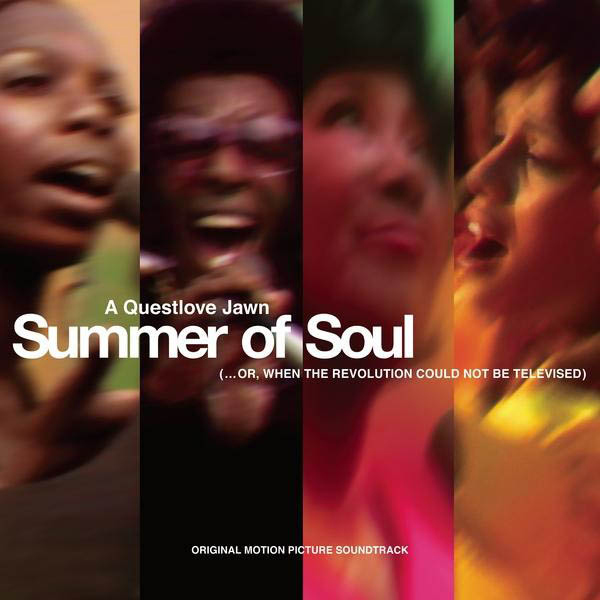 Filmposter für 'Summer of Soul'. Gesichter von Menschen und der Titel sind sichtbar.