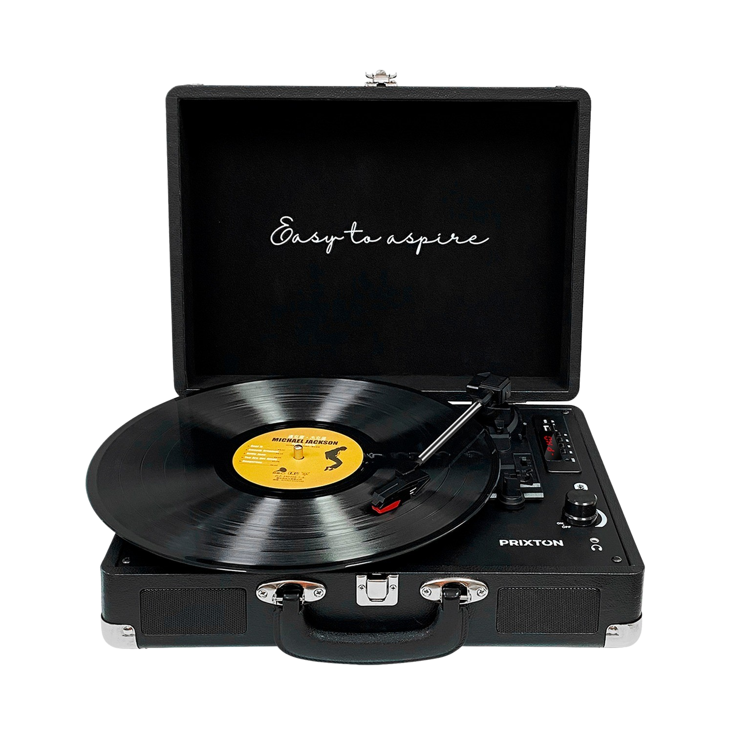 Prixton Tocadiscos Bluetooth vc400 reproductor y convertidor de vinilos negro incorporados dp b0b3dw1xv3 salidas rca auriculares usb tarjeta tf 33.34578