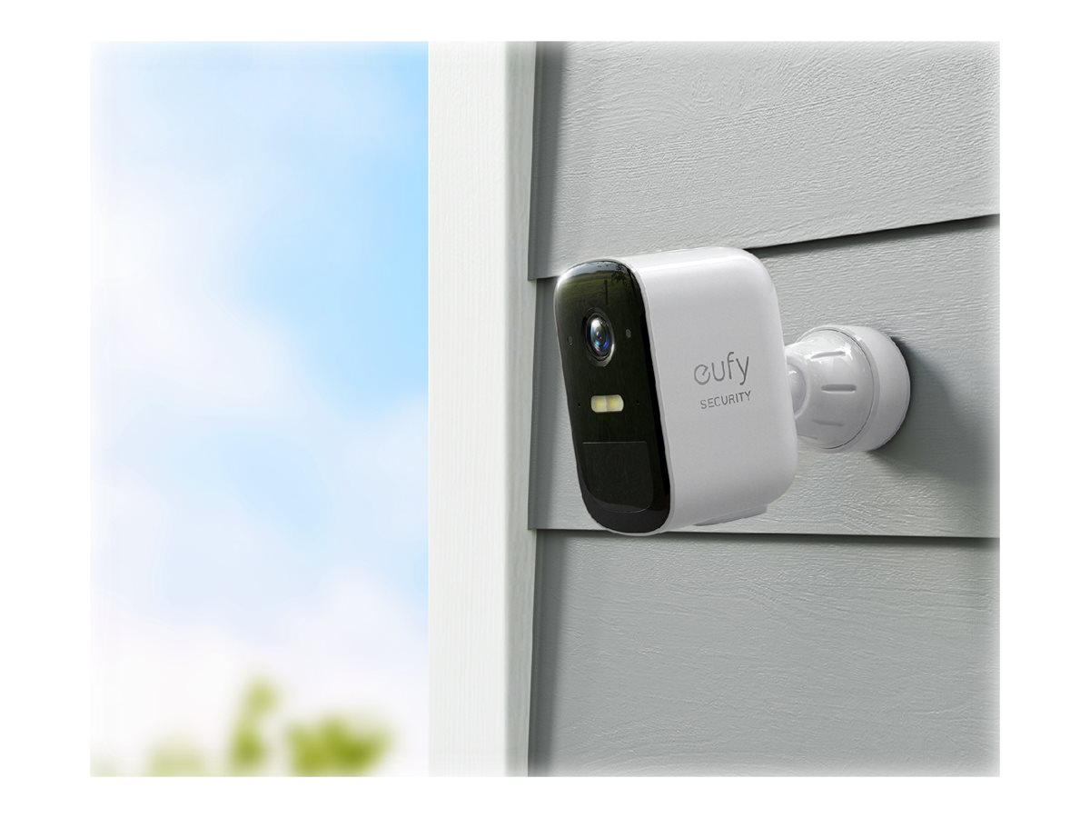EUFY Überwachungskamera eufyCam 2C, 1080p HD, IP67 Wetterfest, Nachtsicht, Weiß/Schwarz  Überwachungskamera (Anzahl Kameras: 2, für Innen + Außen, Nachtsichtfunktion, Akkubetrieb, Weiß/Schwarz)
