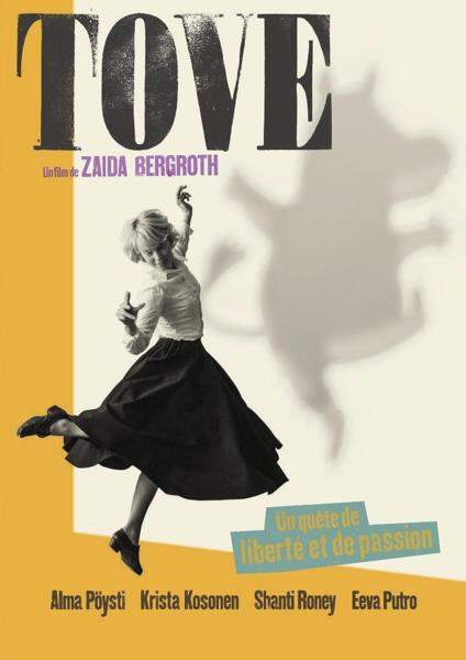 Filmposter voor 'Tove', met een vrouw in danspose en een schaduw.