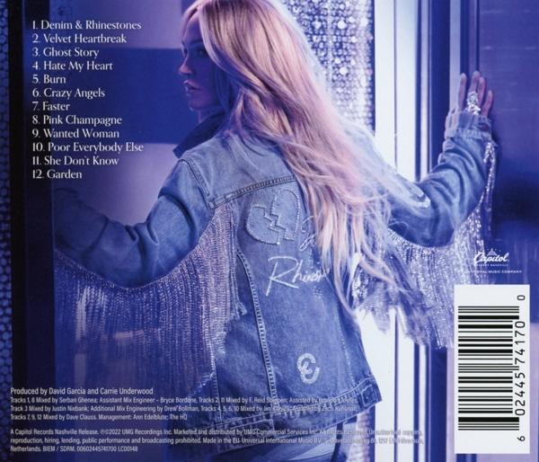 CD-Cover mit einer blonden Frau in Jeansjacke mit Strass und Trackliste.