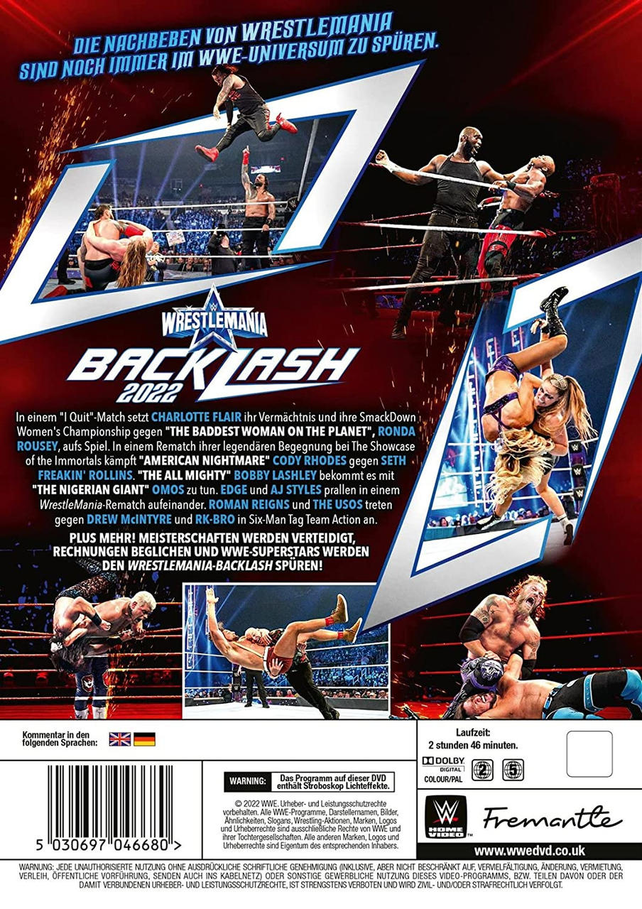 Wwe: Wrestlemania Backlash DVD 2022