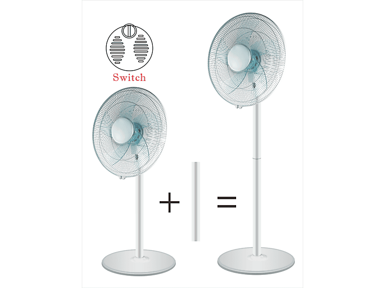 BECOOL BC40STTI2201 Standventilator Weiß (50 Watt)