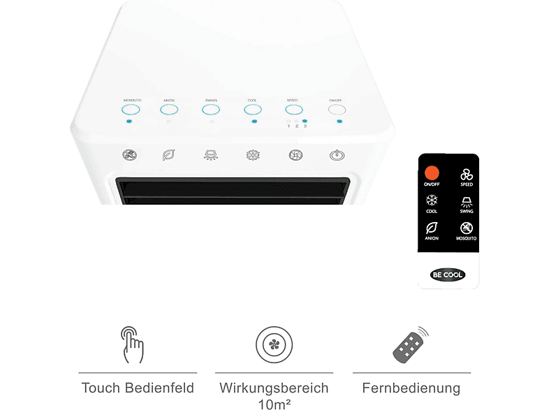 BECOOL BC9.3AC2201IKF Luftkühler Weiß/Grau (45 Watt)