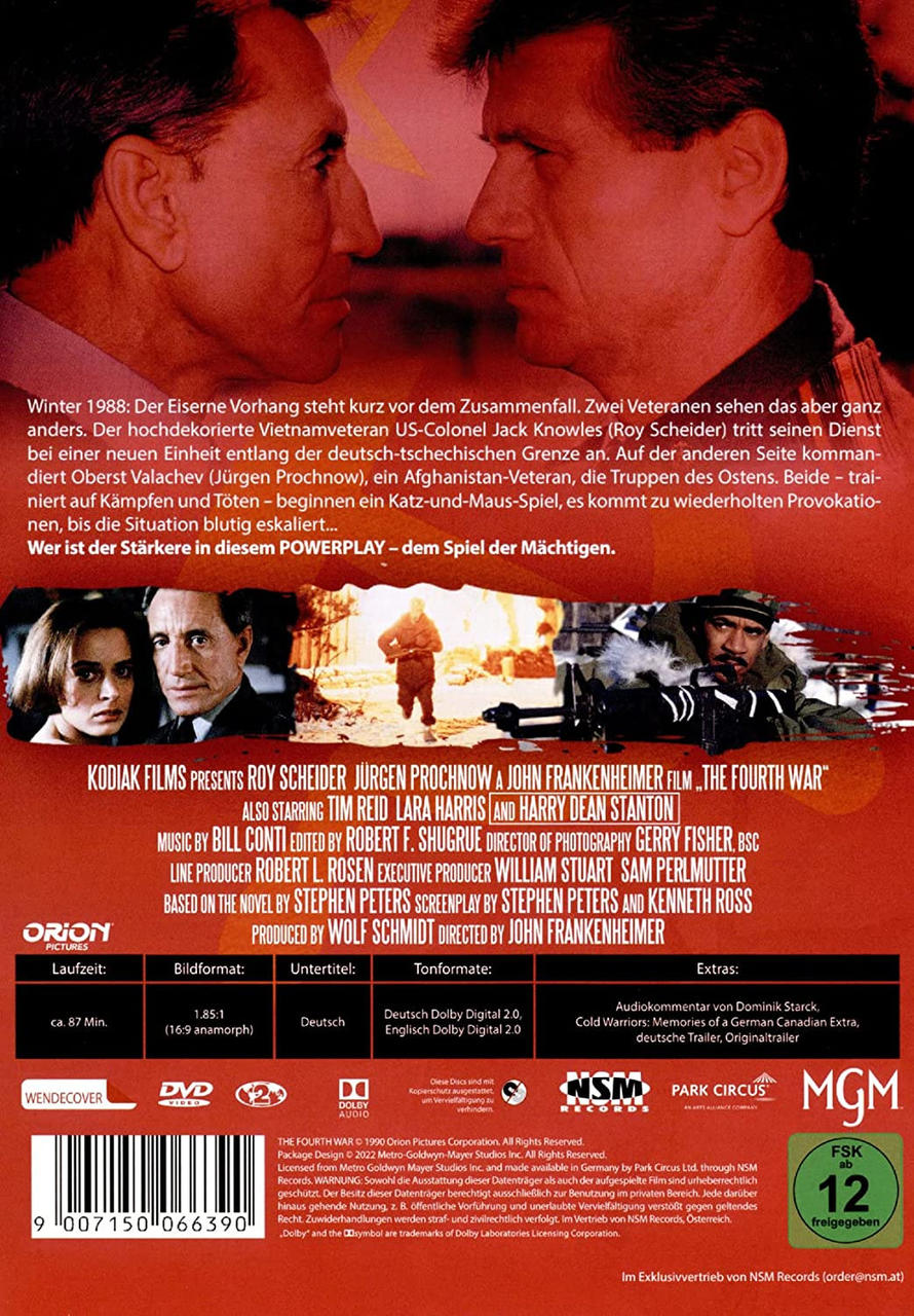 DVD-Cover mit Bildern von zwei Männern, Text und Logos, die auf einen Kriegsfilm hinweisen.