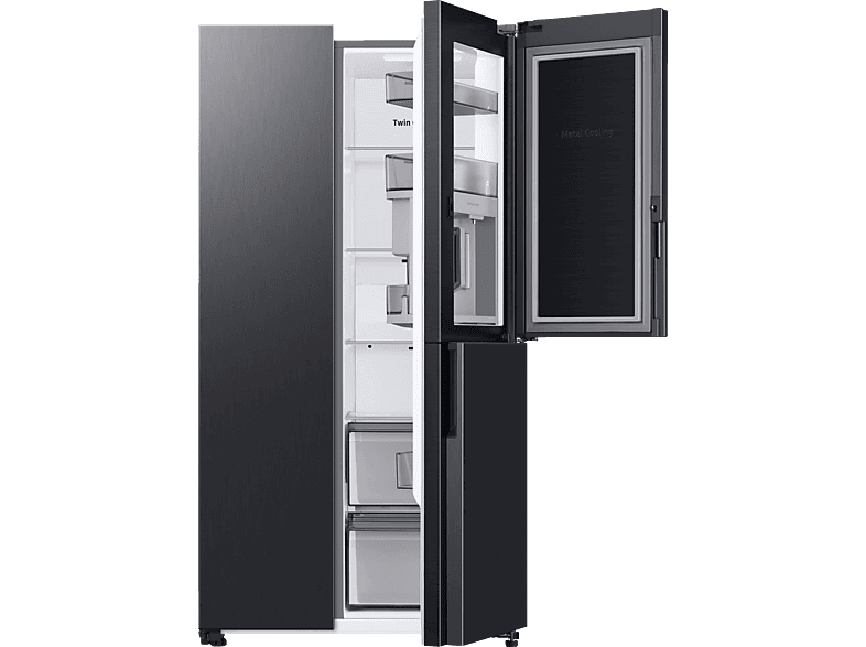 SAMSUNG RH69B8021B1/EG SidebySide (645 l, E, 1780 mm hoch, Premium Black Steel/Urban Silver