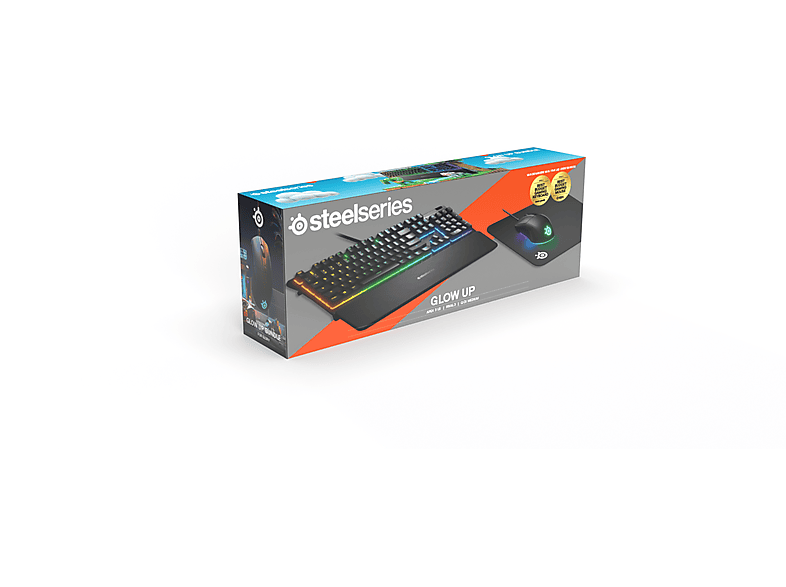 Steelseries Glow Up Bundel: Apex 3 Rgb Gaming-toetsenbord (zwart) + Draadloze Gaming-muis Rival Qck Medium Muismat