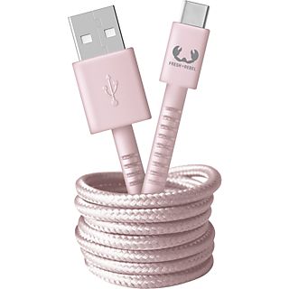 FRESH 'N REBEL USB-A-naar-USB-C 2m Smokey Pink