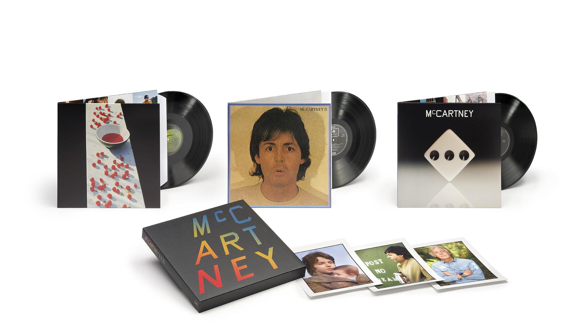 Vinyl-Schallplattenalben und -Cover mit McCartney-Thema.