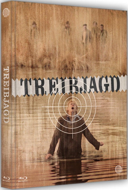 DVD-Hülle mit Filmposter, Person im Wasser mit Ziel und Text.