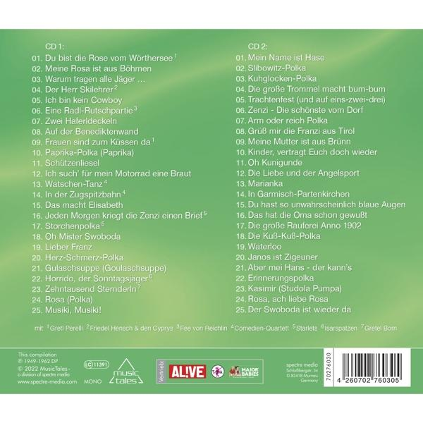 CD-Hülle mit Text und Titellisten. Enthält Text auf Deutsch.