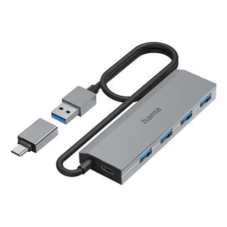HAMA 00200137 - USB-Hub (Grau)