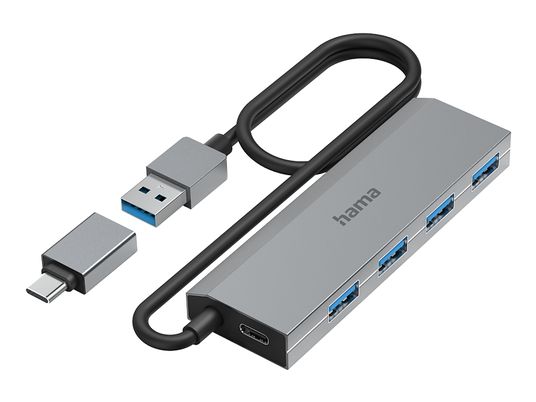 HAMA 00200137 - Concentrateur USB (Gris)