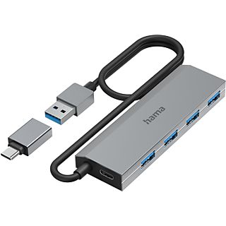 HAMA 00200137 - Concentrateur USB (Gris)