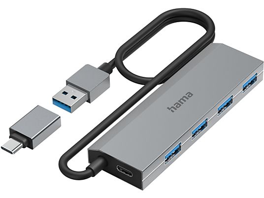 HAMA 00200137 - USB-Hub (Grau)