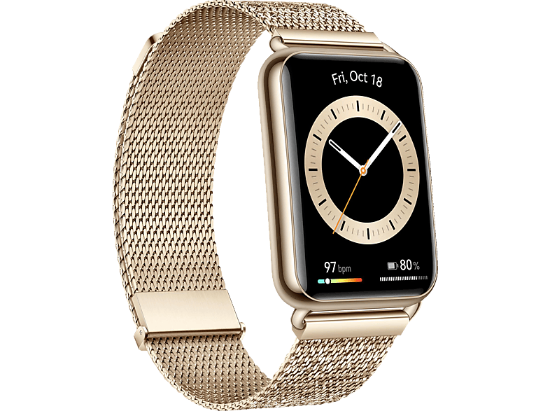 Fit 2 (Milanaise), Smartwatch Watch Elegant Edelstahl mm, Gold 140-210 Premium HUAWEI