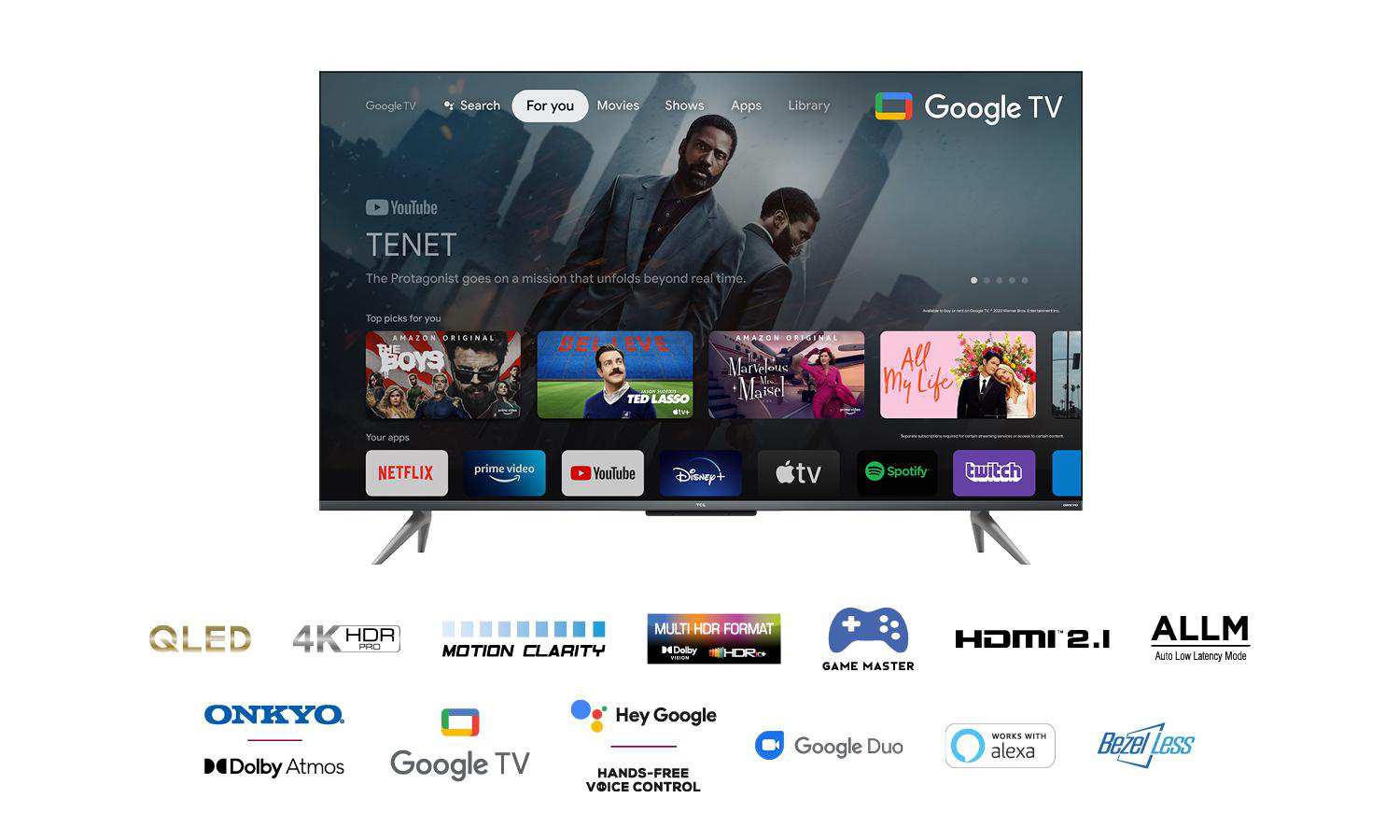 TCL 43C735 QLED TV (Flat, 43 Zoll / 108 cm, QLED 4K, SMART TV, Google TV)