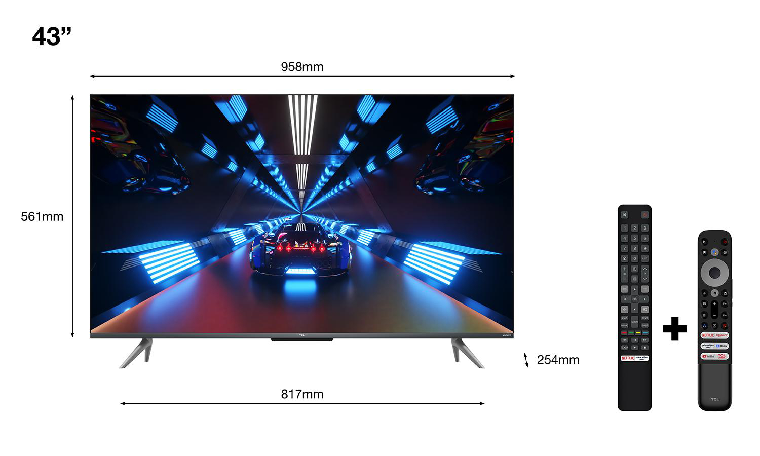 TCL 43C735 QLED TV (Flat, 43 Zoll / 108 cm, QLED 4K, SMART TV, Google TV)