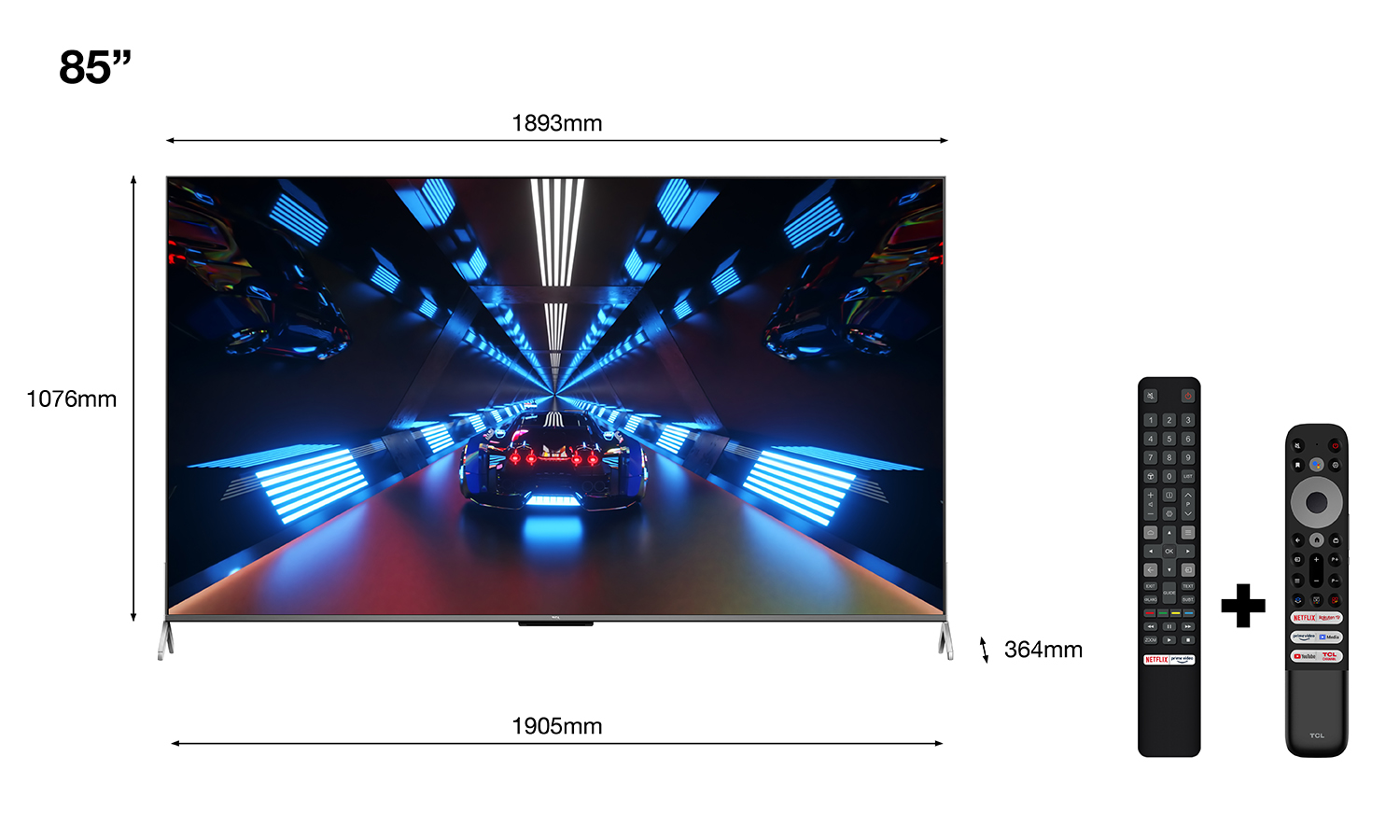 TCL 85C735 QLED TV (Flat, 85 Zoll / 214 cm, QLED 4K, SMART TV, Google TV)