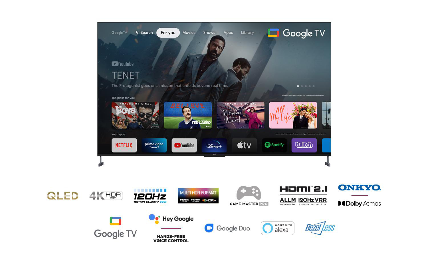 TCL 98C735 QLED TV (Flat, 98 Zoll / 248 cm, QLED 4K, SMART TV, Google TV)