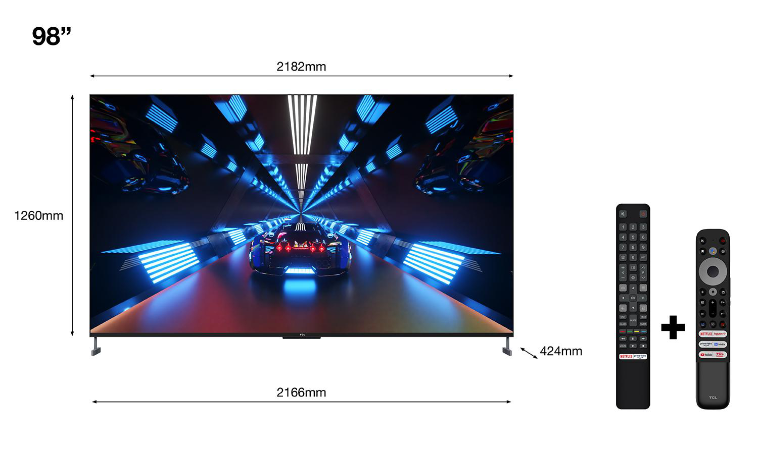 TCL 98C735 QLED TV (Flat, 98 Zoll / 248 cm, QLED 4K, SMART TV, Google TV)