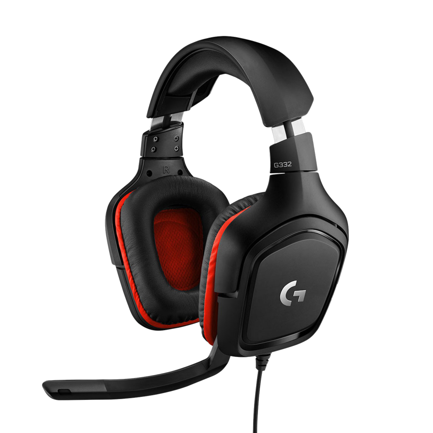 Auriculares gaming - Logitech G332, De diadema, Con cable, Micrófono, PC/Xbox One/PS4/Nintendo Switch, Drivers 50 mm, Negro y Rojo