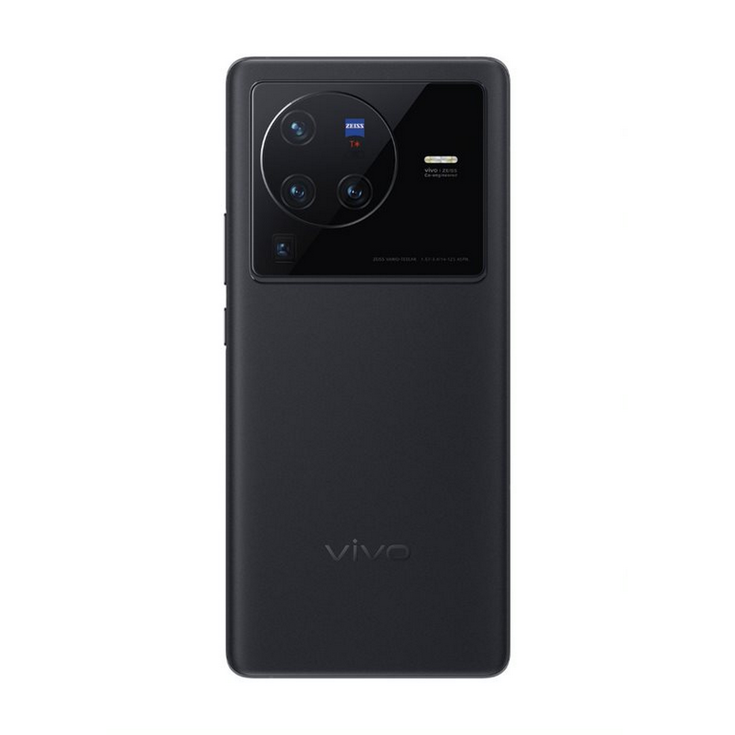 Smartphone Vivo negro, vista trasera, múltiples lentes de cámara.