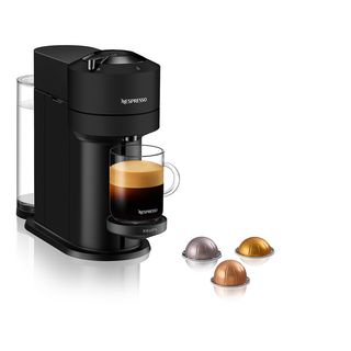 Cafetera de cápsulas - Nespresso® Krups Vertuo Next XN910N, 1500 W, 1.1 L, Calentamiento en 30 s, Tecnología Centrifusión, Wi-Fi, Bluetooth, Negro
