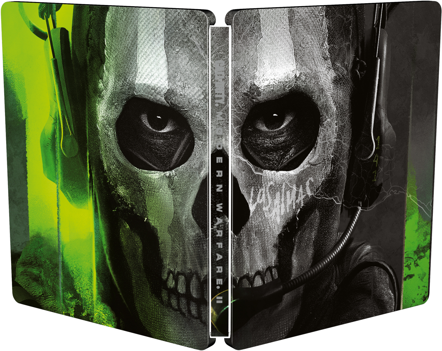 Boîtier du jeu Call of Duty: Modern Warfare II, présentant un design de visage de crâne sur la couverture.