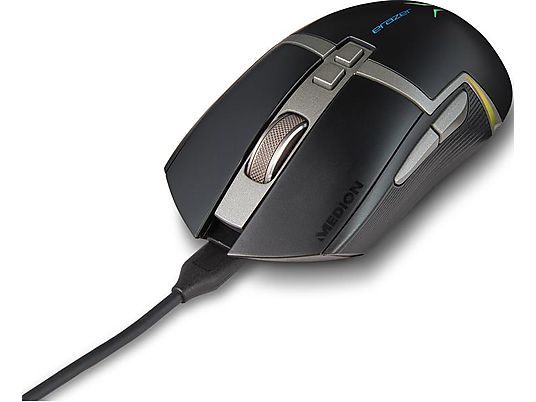 ERAZER ERAZER Supporter P13 - Mouse per gaming, Wireless e cablato, Ottica con diodi laser, 16000 DP, Nero