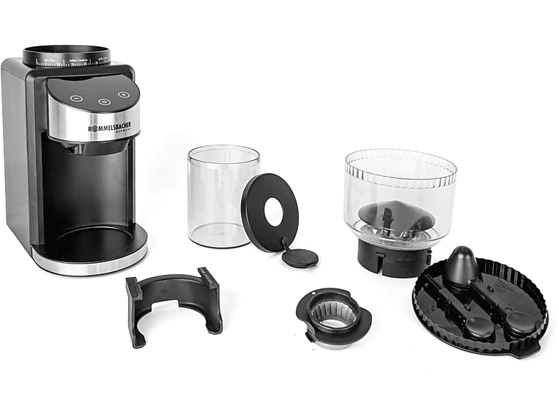 ROMMELSBACHER EKM 400 Kaffeemühle Schwarz/Edelstahl 200 Watt, Kegelmahlwerk