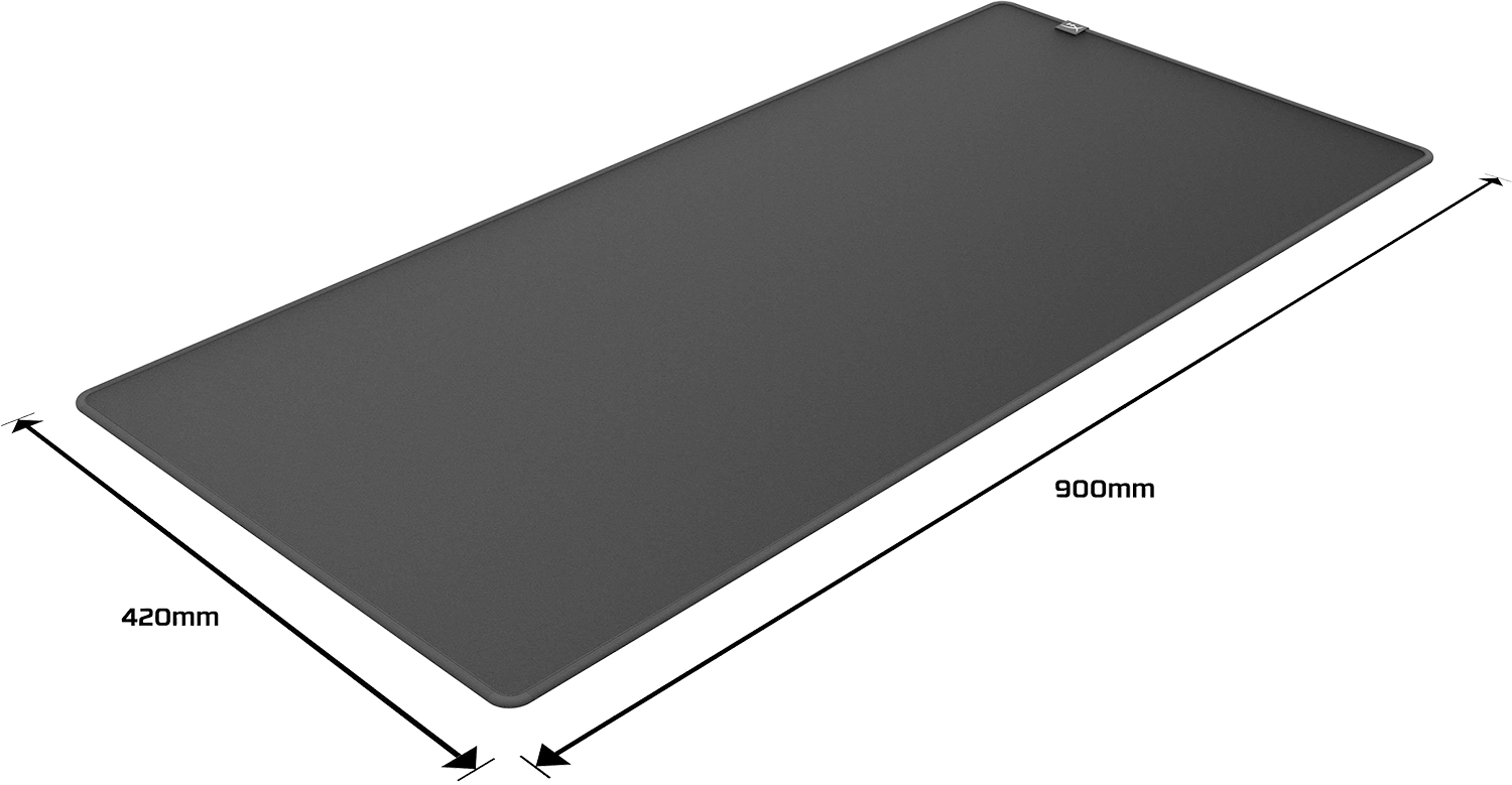 Een platte, rechthoekige zwarte mat. Afmetingen: 720 mm x 200 mm.