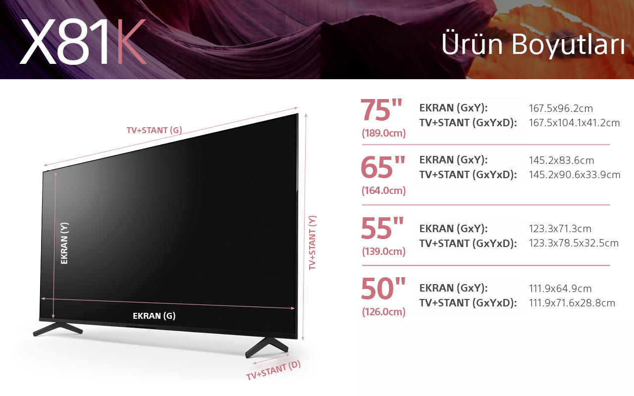 SONY BRAVIA KD75X81K 75 inç 189 Ekran Uydu Alıcılı Smart 4K Ultra HD LED TV
